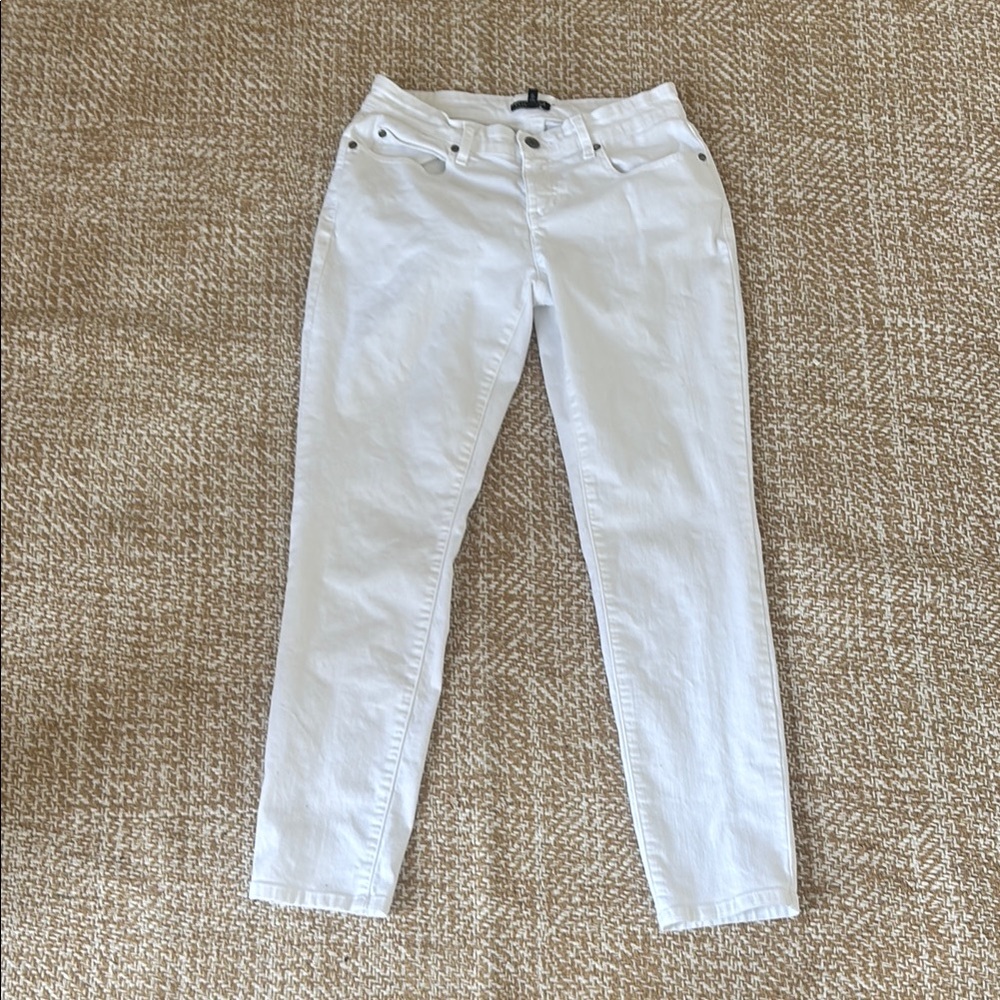 Eileen Fisher White Skinny Jeans Crisp Classic Style